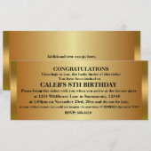 GOUDEN TICKET Verjaardagsfeest Evenement Uitnodigi Kaart (Voorkant / Achterkant)