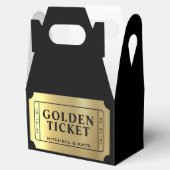 Gouden Ticket Zwart & Goud Bruiloft Bedankdoosjes (Geopend)