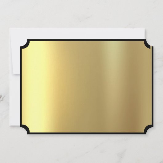Gouden Ticket Zwart & Goud Trouwen Kaart (Achterkant)