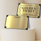 Gouden Ticket Zwart & Goud Trouwen Plaatskaartje