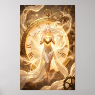 Gouden Tijdhouder van de Lichtende Hart Poster
