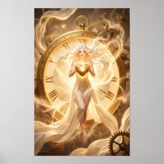 Gouden Tijdhouder van de Lichtende Hart Poster (Voorkant)