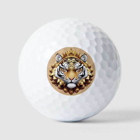 Gouden Tijger Crest Embleem Golfballen (Voorkant)