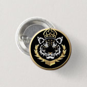 Gouden Tijger Crest Embleem Ronde Button 3,2 Cm (Voorkant /achterkant)