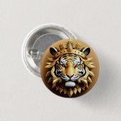 Gouden Tijger Crest Embleem Ronde Button 3,2 Cm (Voorkant /achterkant)
