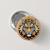 Gouden Tijger Crest Embleem Ronde Button 3,2 Cm (Voorkant /achterkant)