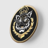 Gouden Tijger Crest Embleem Ronde Klok (Hoek)