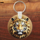 Gouden Tijger Crest Embleem Sleutelhanger (Voorkant)