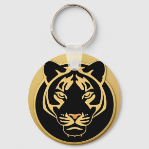 Gouden Tijger Crest Embleem Sleutelhanger
