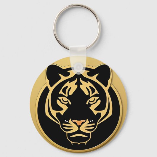 Gouden Tijger Crest Embleem Sleutelhanger (Voorkant)