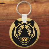 Gouden Tijger Crest Embleem Sleutelhanger (Achterkant)