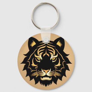 Gouden Tijger Crest Embleem Sleutelhanger