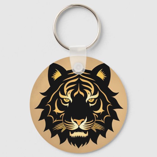 Gouden Tijger Crest Embleem Sleutelhanger (Voorkant)