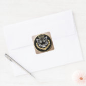 Gouden Tijger Crest Embleem Vierkante Sticker (Envelop)