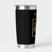 Gouden Tijger Gezicht op Zwart Geïsoleerde Drinkbeker (Rechts)