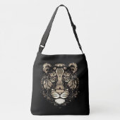 Gouden Tijger Hoofd Crossbody Tas (Achterkant)