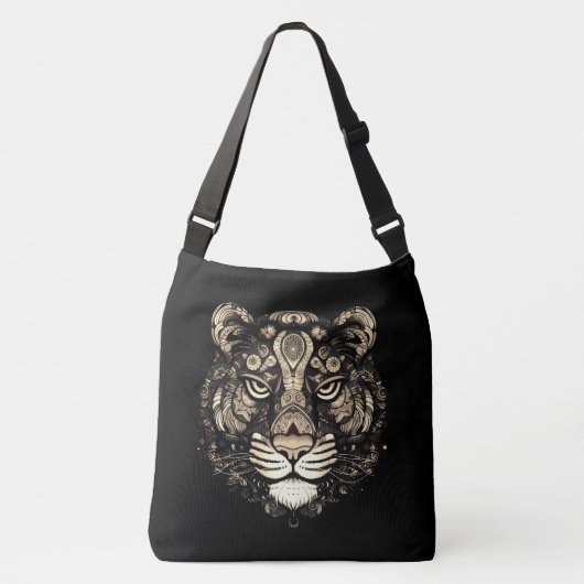 Gouden Tijger Hoofd Crossbody Tas (Voorkant)