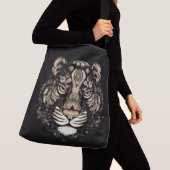 Gouden Tijger Hoofd Crossbody Tas (Dichtbij)
