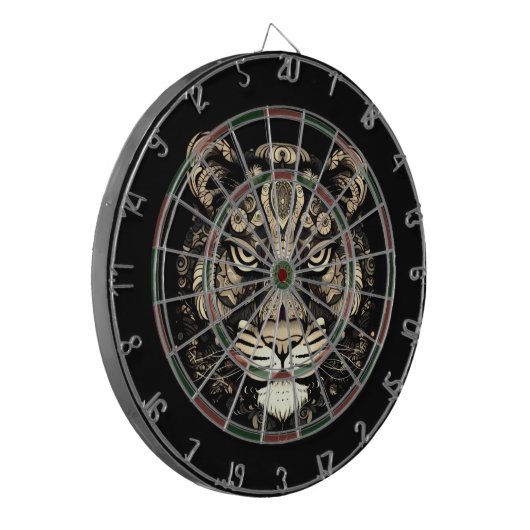 Gouden Tijger Hoofd Dartbord (Voorkant Links)