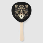 Gouden Tijger Hoofd Handwaaier (Achterkant)