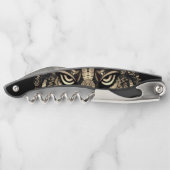 Gouden Tijger Hoofd Kurkentrekker (Achterkant)