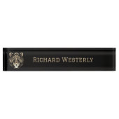 Gouden Tijger Hoofd Naambordje (Voorkant)