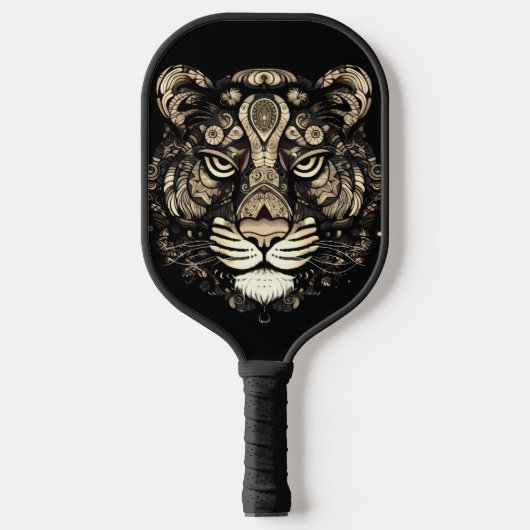 Gouden Tijger Hoofd Pickleball Paddle (Voorkant)