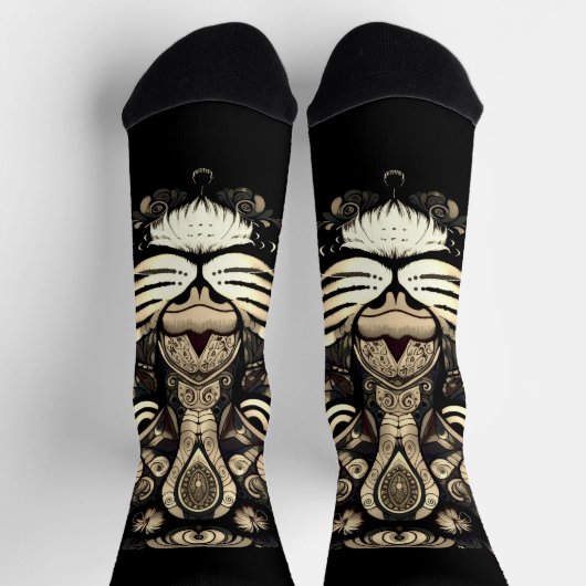 Gouden Tijger Hoofd Sokken (Top)