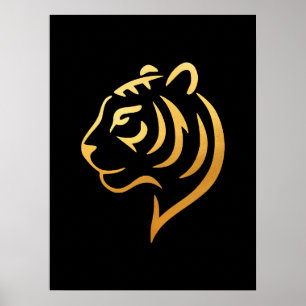 Gouden Tijger – Japanse Minimalistische Kunst Poster