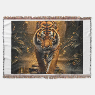 Gouden Tijger Luxe Wilde Dieren Kunst Deken