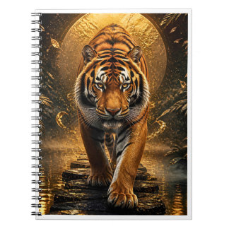 Gouden Tijger Luxe Wilde Natuur Kunst Notitieboek