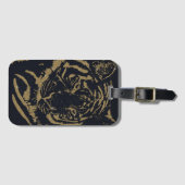 Gouden tijger zwart ontwerp bagagelabel (Voorkant (horizontaal))