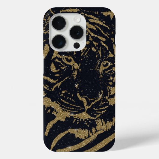 Gouden tijger zwart ontwerp Case-Mate iPhone case (Achterkant)