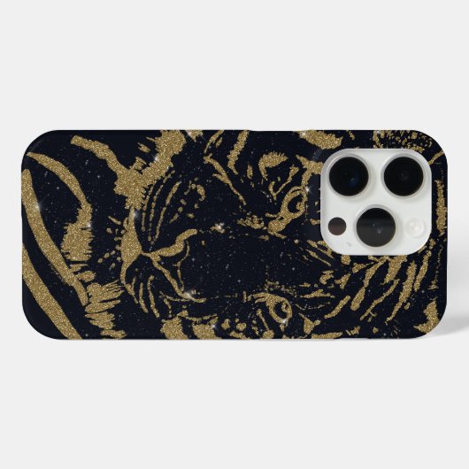 Gouden tijger zwart ontwerp Case-Mate iPhone case (Achterkant (horizontaal))