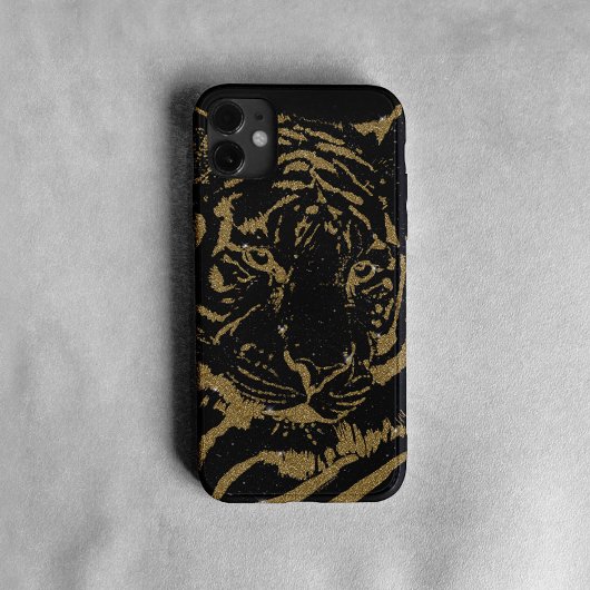 Gouden tijger zwart ontwerp Case-Mate iPhone case