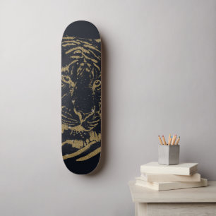 Gouden tijger zwart ontwerp persoonlijk skateboard