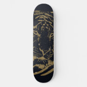 Gouden tijger zwart ontwerp persoonlijk skateboard (Voorkant)