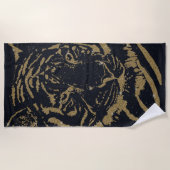 Gouden tijger zwart ontwerp strandlaken