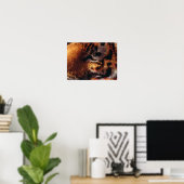 Gouden Tijgeroog Close-Up Wildlife Poster (Thuiskantoor)