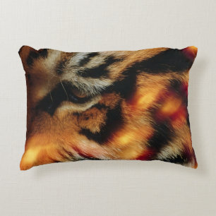 Gouden Tijgeroog Close-Up Wildlife Poster Accent Kussen