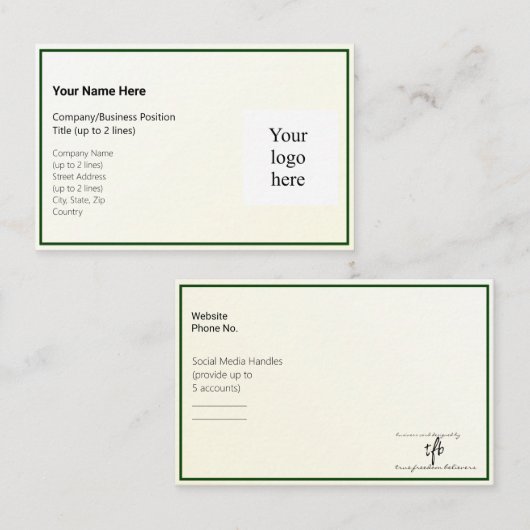 Gouden Tint Gradient & Hunter Logo Euro Visitekaartje (Voorkant / Achterkant)