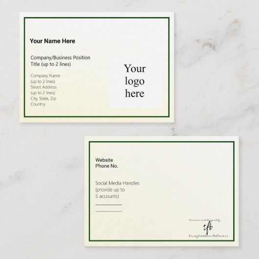 Gouden Tint Gradient & Hunter Logo Mighty Visitekaartje (Voorkant / Achterkant)