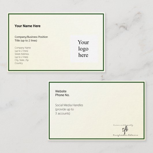 Gouden Tint Gradient & Hunter Logo Oceanië Visitekaartje (Voorkant / Achterkant)