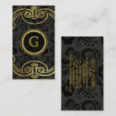 Gouden tinten Barokke wervelingen patroon 2 Visitekaartje (Voorkant / Achterkant)