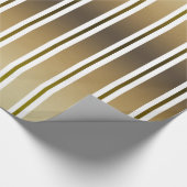 Gouden tinten en witte strepen cadeaupapier (Hoek)