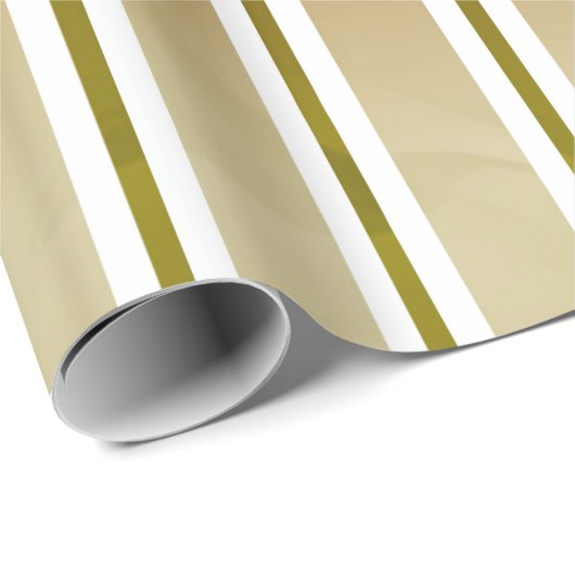 Gouden tinten en witte strepen cadeaupapier (Rol Hoek)