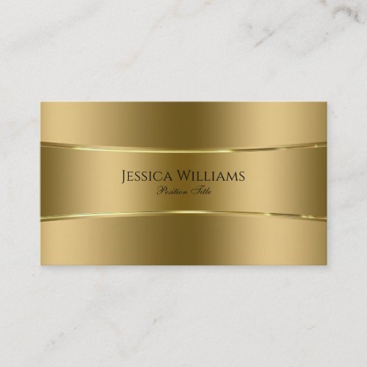 Gouden tinten glanzende look strepen visitekaartje (Voorkant)