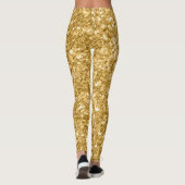 Gouden tinten Glitter Textuur Print Leggings (Achterkant)