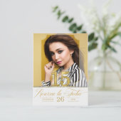 Gouden tinten Save the Date Spaanse Reserva la Fec Aankondigingskaart (Staand voorkant)