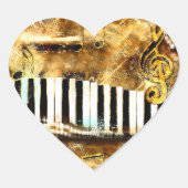 Gouden Toetsenbord Hart Sticker (Voorkant)